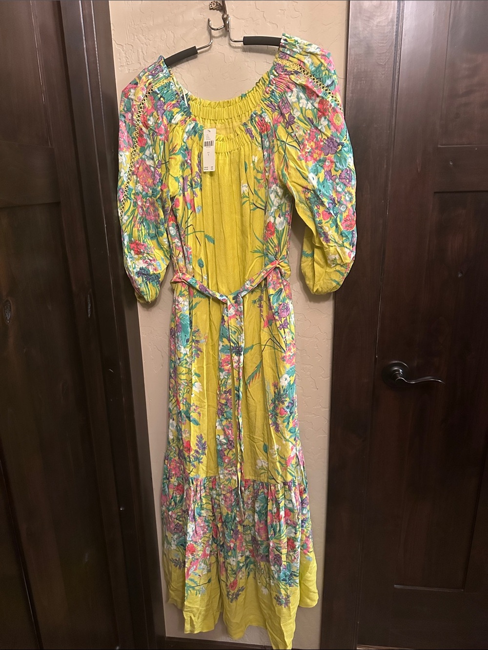 Anthropologie Floral Maxi Dress with Belt